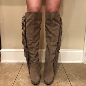 Steve Madden Badges Fringe Over The Knee Boots